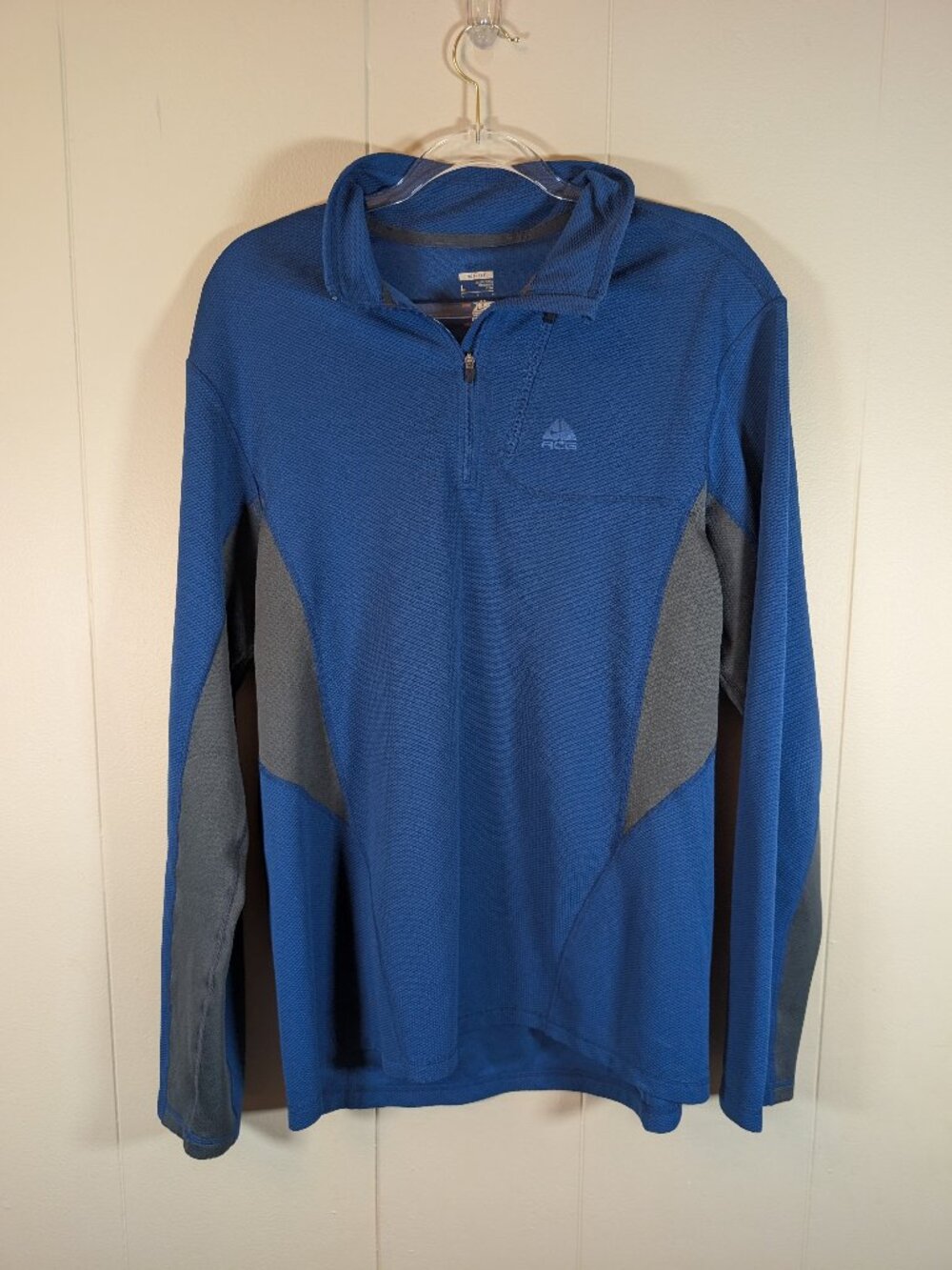 Nike ACG Dri-FIT Quarter Zip Pullover Men L Blue Gray Y2K Gorpcore Hiking